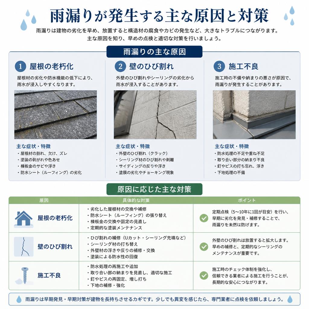 2. 雨漏りの主な原因